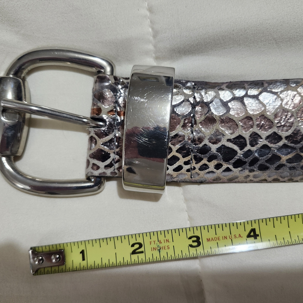 Silver Snake Print Women's Belt